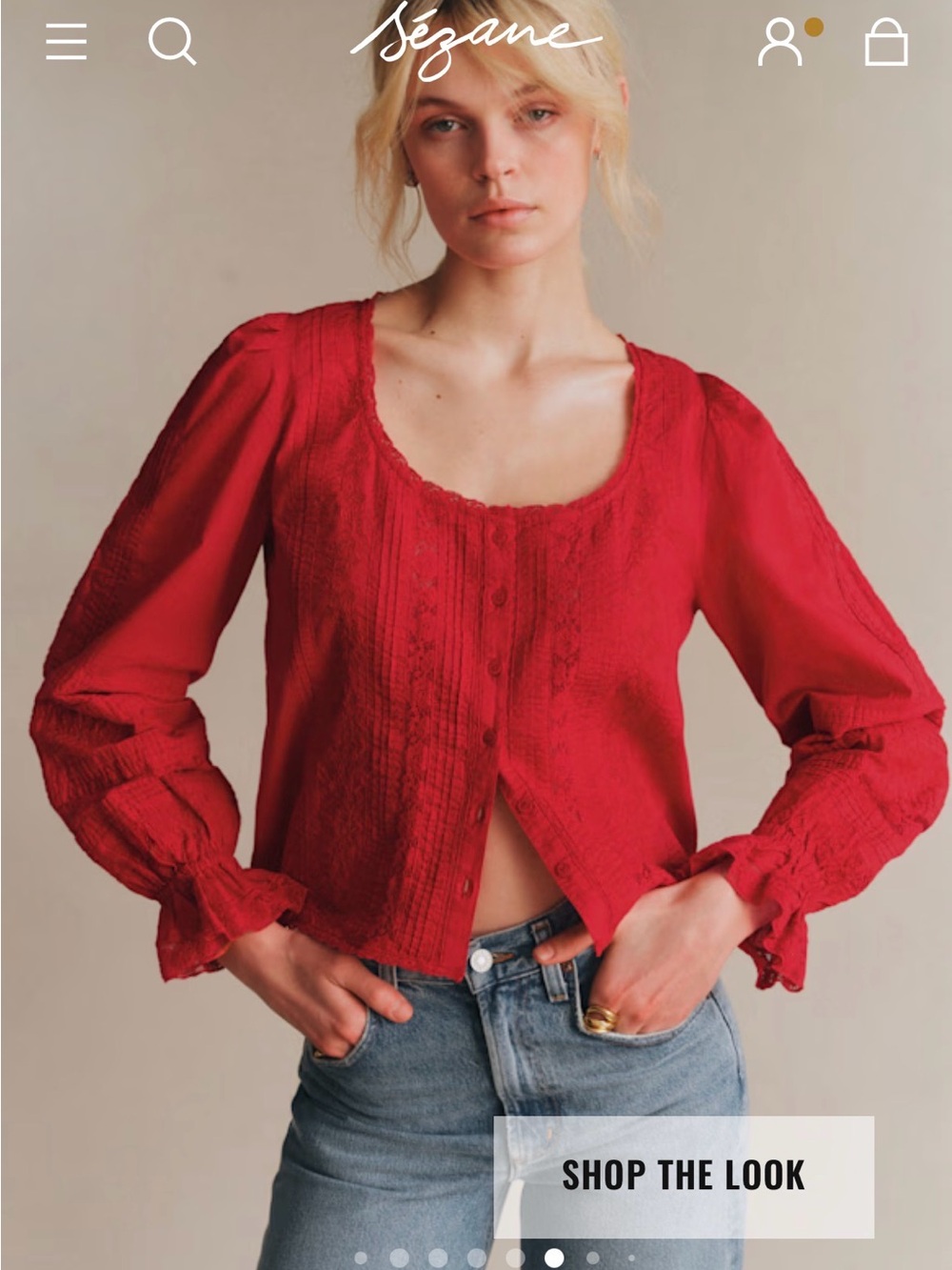 Sezane Tinia Blouse - Red NWT